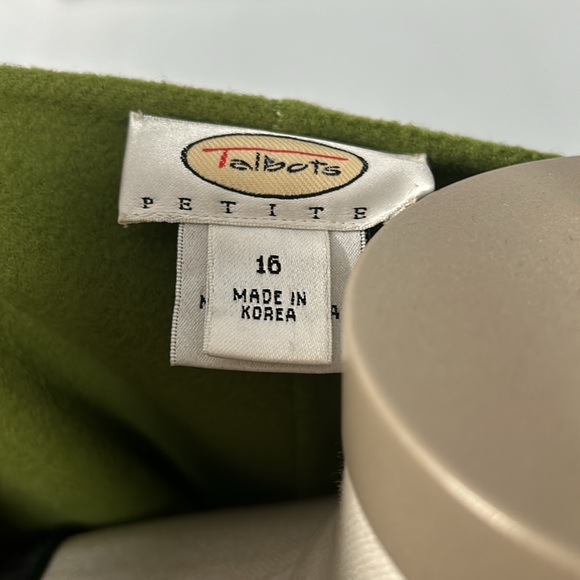 Talbots size 16 women’s avocado green wool open front blazer - Picture 7 of 10